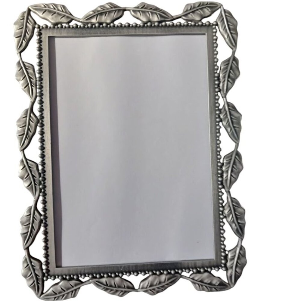 Ornate Metal Picture Frame Vintage, Leaf, 4 x 6 photo